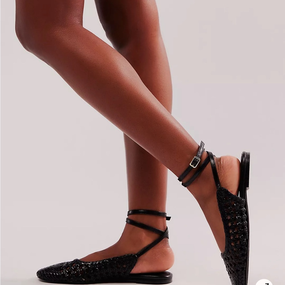 Black Woven Ballet Flats 7.5